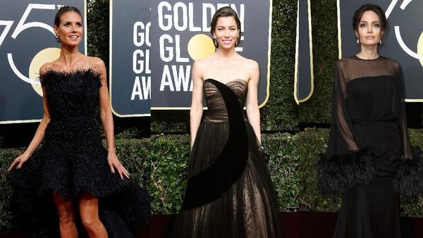 Pesona Para Selebriti Cantik Bergaun Hitam di Golden Globe 2018
