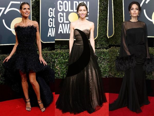 Pesona Para Selebriti Cantik Bergaun Hitam di Golden Globe 2018