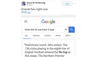 Mungkin masih ada sejumlah penggemar Arsenal yang belum bisa menerima kenyataan timnya tersingkir. (Foto: Screenshot Twitter)