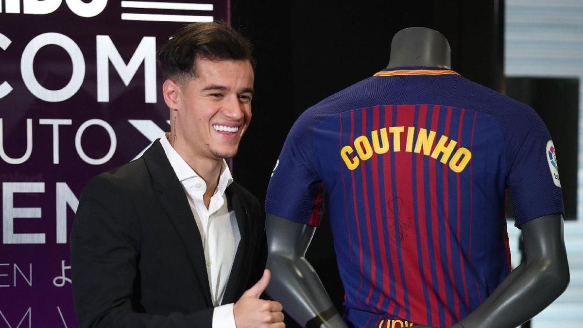 Philippe Coutinho belum punya nomor punggung di Barca (Foto: Albert Gea/REUTERS)