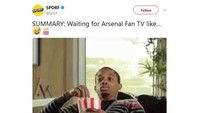 Arsenal kalah 2-4 saat bertandang ke Nottingham Forest di babak ketiga Piala FA. Tim juara bertahan pun langsung tersingkir di laga pertamanya. Warganet pun tak sabar menunggu respons fans Arsenal di Arsenal Fan TV. (Foto: Screenshot Twitter)