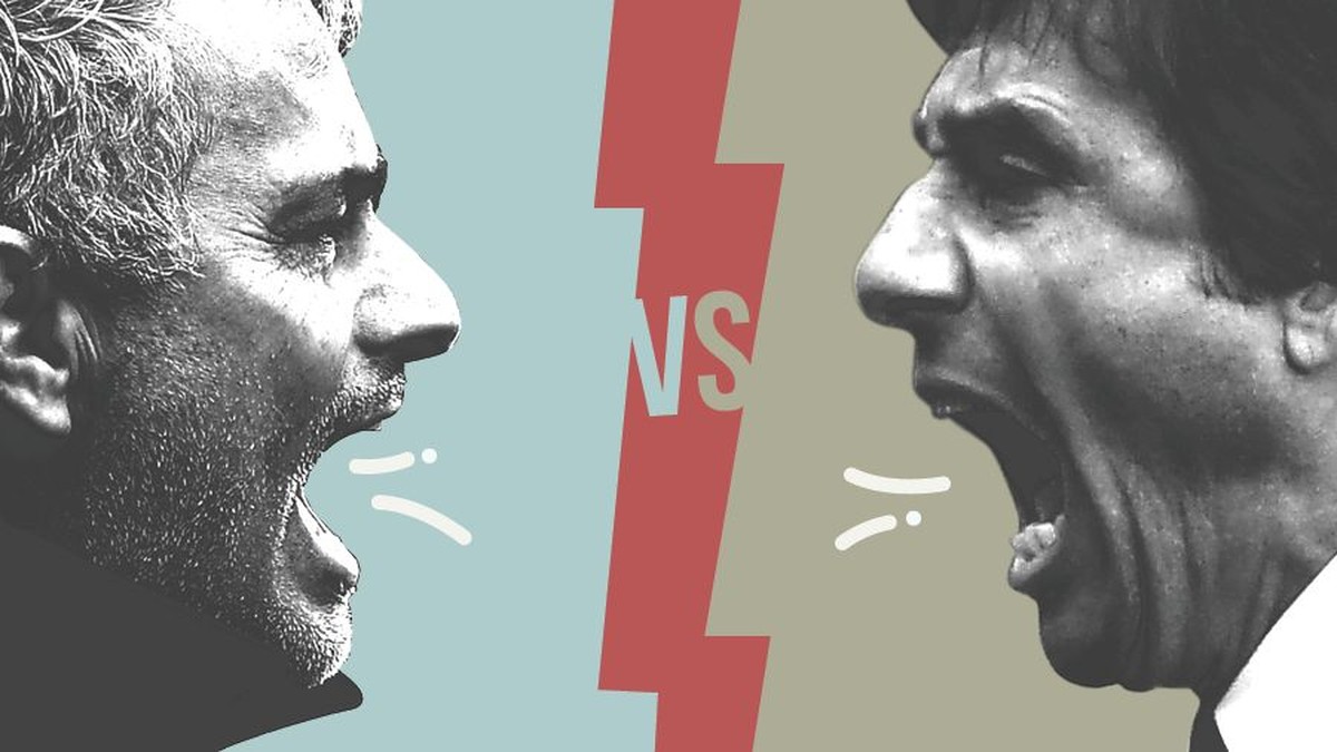 perang kata-kata antara Jose Mourinho dan Antonio Conte (Foto: Infografis Detiksport)