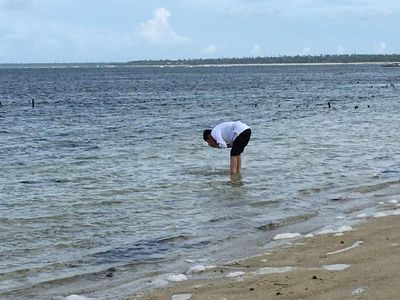Segar, Potret Jokowi Cuci Muka di Pantai Nemberala Rote