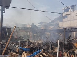 Dipicu Arus Pendek, 118 Kios di Pasar Ciruas Serang Terbakar