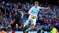 Kevin De Bruyne melepaskan 76 percobaan untuk City. Pemain asal Belgia itu mencetak tujuh gol dengan tembakan-tembakan itu. (Foto: Clive Brunskill/Getty Images)