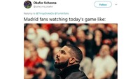 Sebagai catatan, sulitnya Madrid menang ini juga tak bisa dilepaskan dari seretnya gol mereka. Ada empat pemain yang jadi top skorer tim di liga yakni Cristiano Ronaldo, Karim Benzema, Isco Alarcon, dan Marco Asensio. Jumlah gol masing-masing dari mereka? Empat. Ya, Anda tak salah baca, empat. (Foto: Screenshot Twitter)