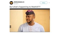 Di saat bersamaan, penggemar Madrid pun mungkin masih bingung dengan apa yang terjadi terhadap tim mereka. (Foto: Screenshot Twitter)
