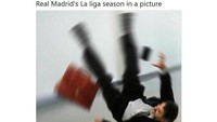 Padahal Madrid amat perkasa sebelumnya. Di 2017 saja, mereka memenangi lima trofi. Tapi kini terjun bebas. (Foto: Screenshot Twitter)