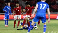 Kedudukan di babak pertama antara Indonesia dengan Islandia imbang 1-1.