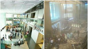Before-After Selasar Gedung BEI yang Ambruk