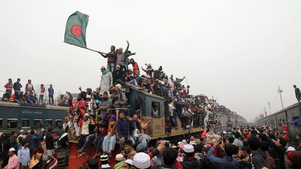 Potret Semrawut dan Berjubelnya Penumpang Kereta di Bangladesh