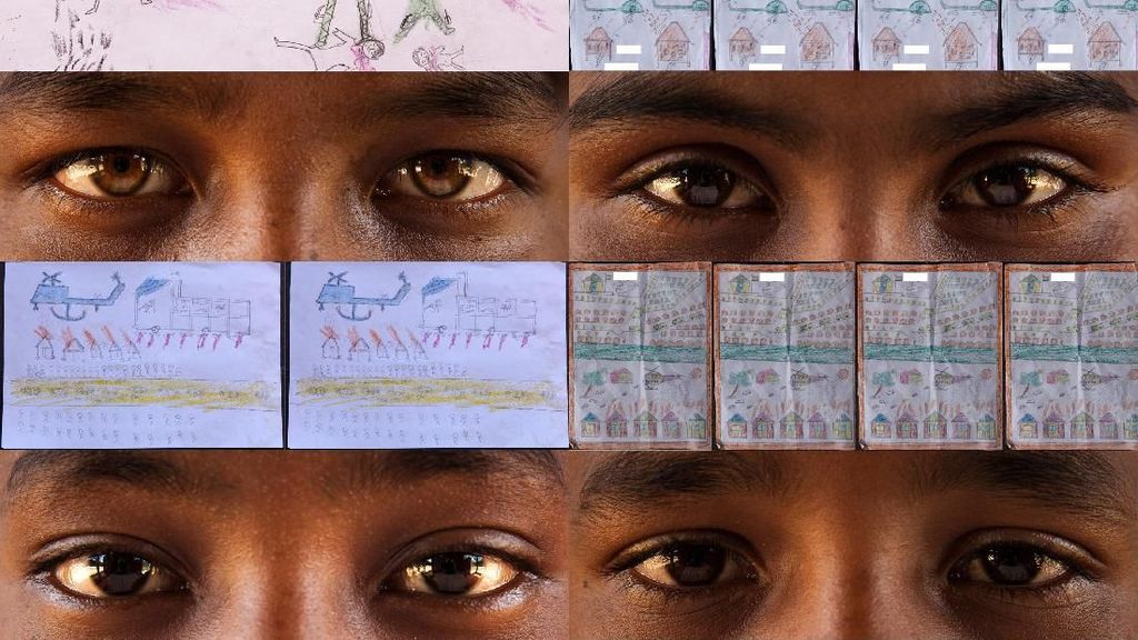 Hasil Menggambar Anak-anak Rohingya yang Bikin Miris Hasil Menggambar Anak-anak Rohingya yang Bikin Miris
