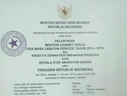 Undangan Jokowi: Pelantikan Menteri Baru, KSAU dan Wantimpres
