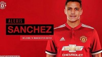 Selamat Datang di Manchester United, Alexis Sanchez. Sudah seperti pernyataan resmi yang asli saja ya? (Internet).