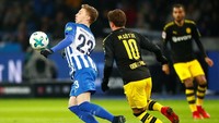Ini adalah hasil imbang kedua secara beruntun yang didapat Dortmund setelah mereka memarkir Aubameyang. Mereka sebelumnya ditahan Wolfsburg 0-0 pada akhir pekan lalu. Foto: Hannibal Hanschke/Reuters