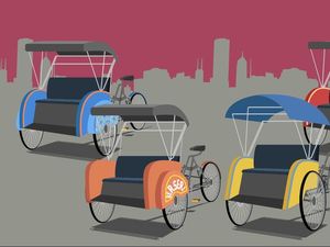 Beda Wujud Becak dari Bandung Sampai Surabaya