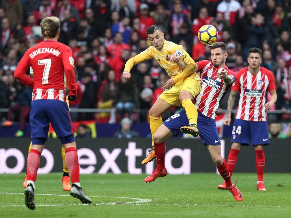 Atletico Madrid saat ditahan Girona 1-1 di Liga Spanyol. (Foto: Sergio Perez/Reuters)