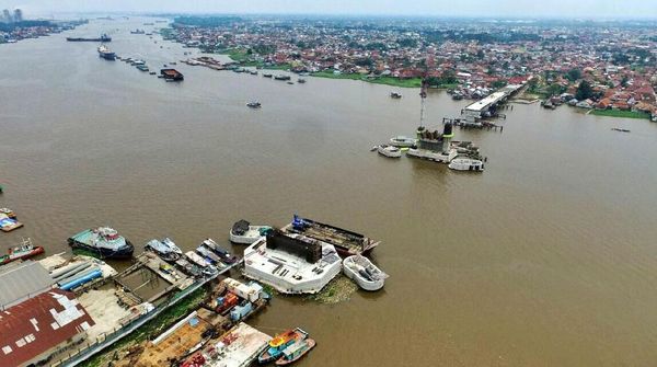 Difoto Pakai Drone, Ini Proyek Jembatan Musi IV di Palembang