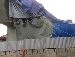 Begini Penampakan Konstruksi Proyek LRT Roboh di Kayu Putih