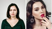 Foto Transformasi Orang-orang Biasa yang Jadi Mirip Artis karena Makeup
