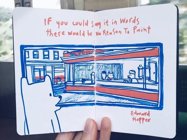 Ilustrasi Ciamik Ini Digambar di Dalam Gerbong Kereta