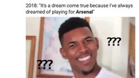 Selain itu ucapan Mkhitaryan yang bilang kalau Arsenal adalah klub impiannya juga dipertanyakan. Sebab, Ia juga mengatakan hal serupa saat bergabung dengan Borussia Dortmund dan MU sebelumnya. Jadi, klub impiannya yang mana? (Foto: Twitter @TrollFootball)