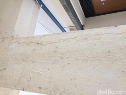 Penampakan Retakan di Rusun LH Bambu Cengkareng Akibat Gempa
