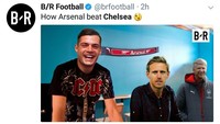Arsenal sebenarnya bisa menang atas Chelsea juga karena briliannya Granit Xhaka, Nacho Monreal, dan Arsene Wenger malam ini. (Foto: Twitter@brfootball)