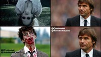Kekalahan ini membuat Conte punya rekor yang buruk saat menghadapi Arsene Wenger. Sejak 2016, Conte kalah 4 kali, imbang 3 kali, dan cuma sekali menang atas Wenger. (Foto: Twitter @TrollFootball)