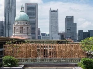 Uniknya Labirin Bambu di Rooftop Galeri Nasional Singapura Uniknya Labirin Bambu di Rooftop Galeri Nasional Singapura
