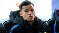 Coutinho mengawali laga di Camp Nou, Jumat (26/1/2018) dinihari WIB, dari bangku cadangan. Debutnya di Barca sempat tertunda akibat cedera paha. Foto: Albert Gea/Reuters
