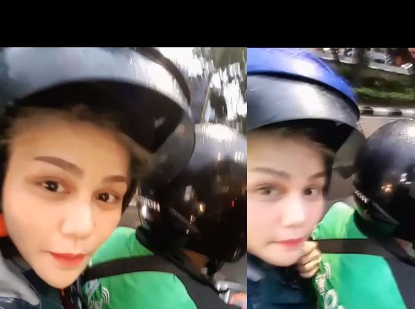 Berasa Romantis, Nih Pose Si Seksi DJ Butterfly Naik Go-Jek