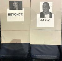 Tempat duduk Beyonce dan Jay-Z di Grammy Awards 2018.