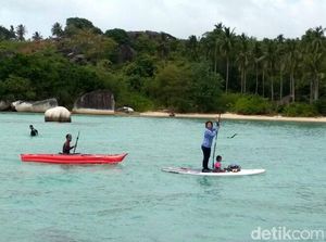 Batu Sindu, Tempat Menteri Susi Paddle Board Bareng Cucu