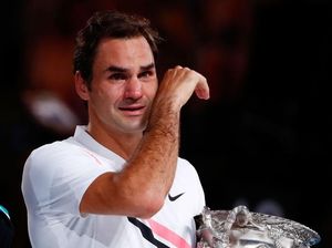 Air Mata Federer di Rod Laver Arena