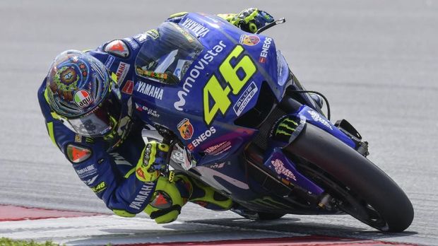 Valentino Rossi berada di peringkat keenam dalam tes pertama MotoGP 2018.