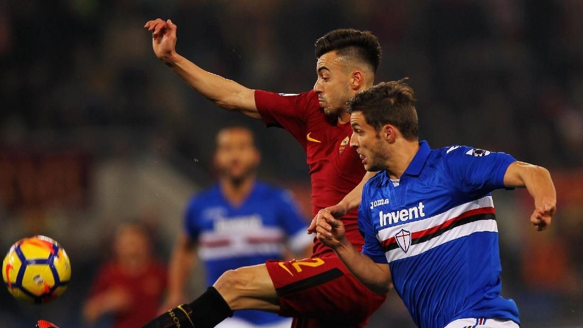 AS Roma dikalahkan Sampdoria 0-1 di Stadion Olimpico dalam lanjutan Liga Italia (Foto: Paolo Bruno/Getty Images)