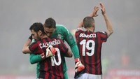 Kemenangan ini membuat Milan meraih hat-trick kemenangan untuk pertama kalinya musim ini. Sebelumnya Rossoneri juga menang atas Crotone 1-0 dan Cagliari 2-1. (Foto: Marco Luzzani/Getty Images)