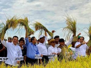 Ketua DPR-Ketua MPR-KSP Moeldoko Ikut Panen Raya di Banyuasin Ketua DPR-Ketua MPR-KSP Moeldoko Ikut Panen Raya di Banyuasin