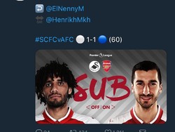 Mkhitaryan menjalani debut bersama Arsenal saat turun di menit ke-66 untuk menghadapi Swansea City di Liberty Stadium, Rabu (31/1/2018) dini hari WIB. Namun semenit setelah ia masuk, The Gunners malah kebobolan dan tertinggal 1-2. (Foto: Twitter @Arsenal)