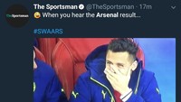 Alexis Sanchez pasti tertawa melihat permainan Arsenal yang begitu-gitu saja. (Foto: Twitter @TheSportsman)