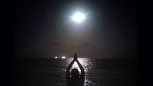 Foto: Indahnya Olahraga Yoga di Bawah Cahaya Terang Supermoon