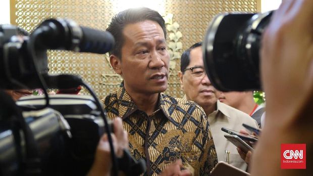Ketua Badan Legislasi Supratman Andi Agtas usai bertemu Ketua DPR Bambang Soesatyo, Kamis (1/2)