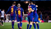 Hasil ini menjadi modal bagus bagi Barca untuk menghadapi leg kedua yang akan dilangsungkan di markas Valencia pada pekan depan. Foto: Alex Caparros/Getty Images