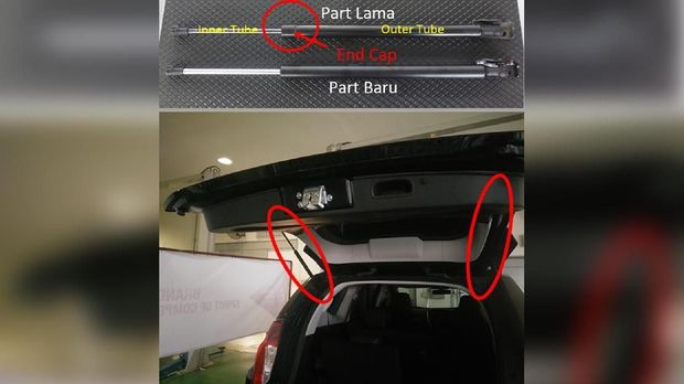 Bagian komponen yang diperbaiki ada di pintu belakang.