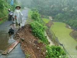 Hujan Deras Seharian, Jalan Desa di Jepara Longsor