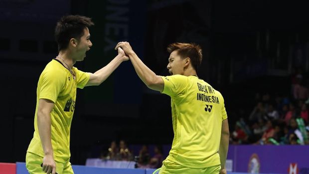 Kevin Sanjaya Sukamuljo/Marcus Fernaldi Gideon mengalahkan ganda putra China