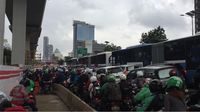 Penampakan Macet Parah di Jalan MT Haryono Arah Semanggi