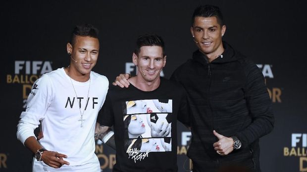 Neymar bergabung dengan Messi dan Ronaldo dalam daftar 20 besar selebritas berpenghasilan terbesar.