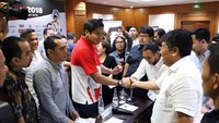 Tim peserta semifinalis itu menghadiri undangan panpel Piala Presiden 2018 untuk melakukan pembahasan terkait jadwal fase empat besar di Hotel Sultan, Jakarta, Selasa (6/2/2018).  Foto: dok. Panpel Piala Presiden 2018